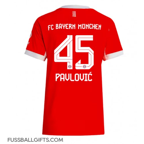 Bayern Munich Aleksandar Pavlovic #45 Fußballbekleidung Heimtrikot Damen 2025-26 Kurzarm
